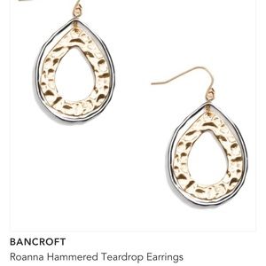 NWT! Bancroft Roanna Hammered Teardrop Earrings
